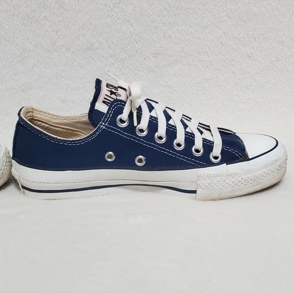 𝅺VINTAGE 80s Converse Chuck Taylor All-star Blue USA Made Low Top Sneakers 7-7.5 - Picture 4 of 13